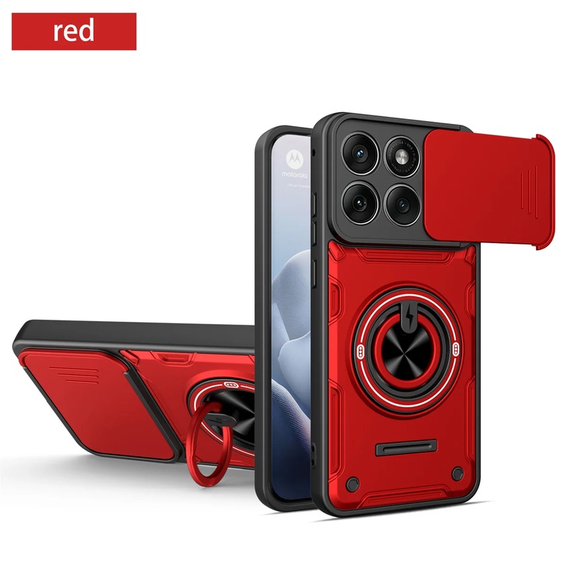 Kickstand Adjustable - Custodia Ibrida Antiurto con Copri Fotocamera